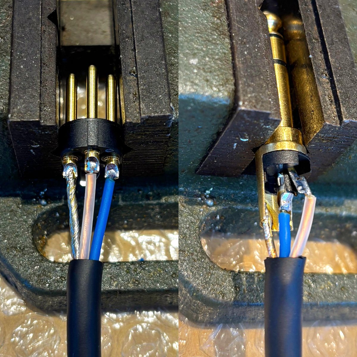 morisaki4425's tweet image. 久しぶりに半田付けしましたが腕はまったく劣っていませんでした！
#マイクケーブル 
#半田付け 
#ARTISANSMASTERING