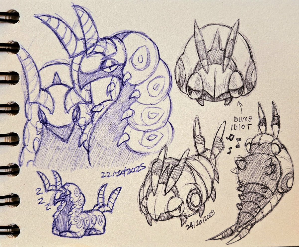 Started playing Pokemon Legends ZA and I caught my first Venipede.. time to celebrate with silly doodles!!

✧ #pokemon #scolipede #venipede ✧