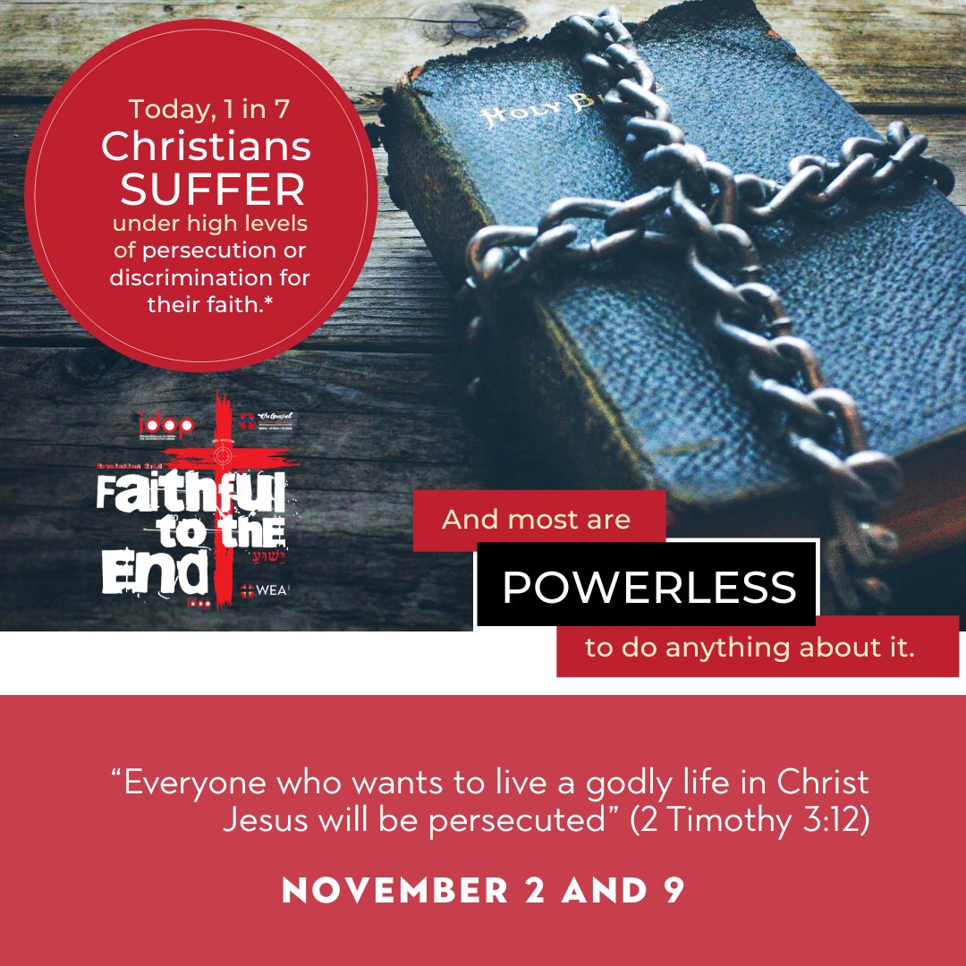 WEAnews's tweet image. “Everyone who wants to live a godly life in Christ Jesus will be persecuted.” — 2 Tim 3:12

🙏 Pray for courage for all who suffer for Christ.

Join us this #IDOP2025 as we stand with the persecuted church.
🔗 IDOP.org

#FaithfulToTheEnd #PrayForThePersecuted #WEA