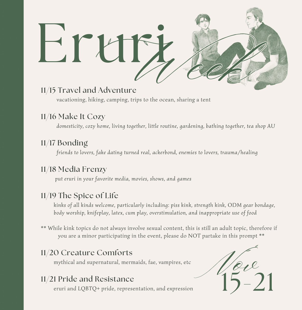 Eruri Week ❤️ November 15th - 21st tweet media