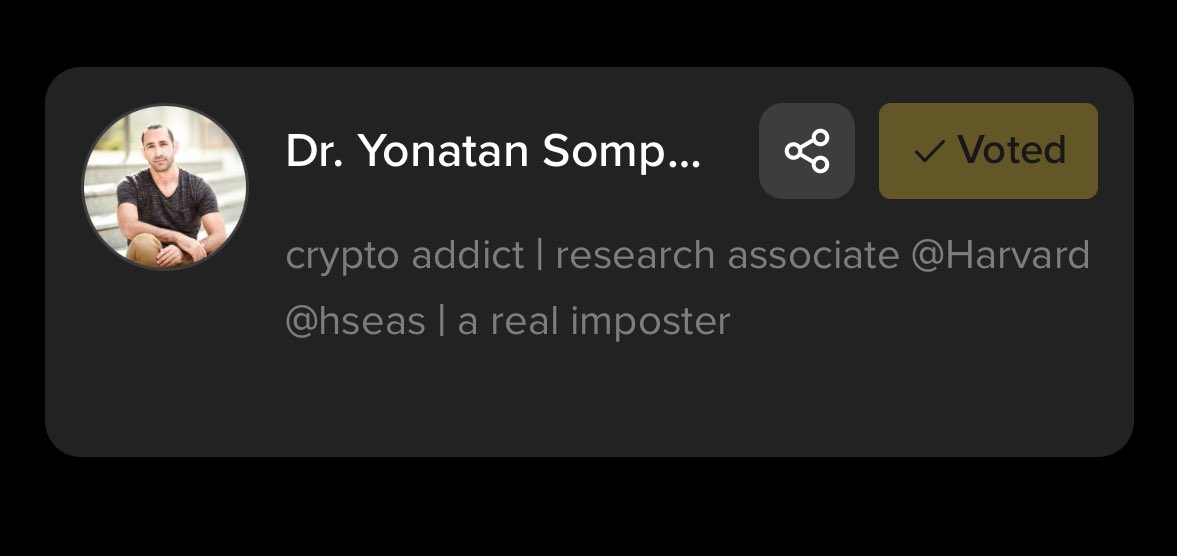 Let’s goo crypto addicts. Every vote counts!!