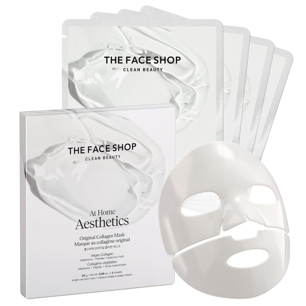 BuyverseBazar's tweet image. THE FACE SHOP Original Vegan Collagen Face Mask, Korean Glass Skin Essential, Peptide Hydrogel Mask for Firming  #SkinElasticity #Amazon #THEFACESHOP

Current price $19.00

Buy via Amazon 
amzn.to/3KYbdl3
