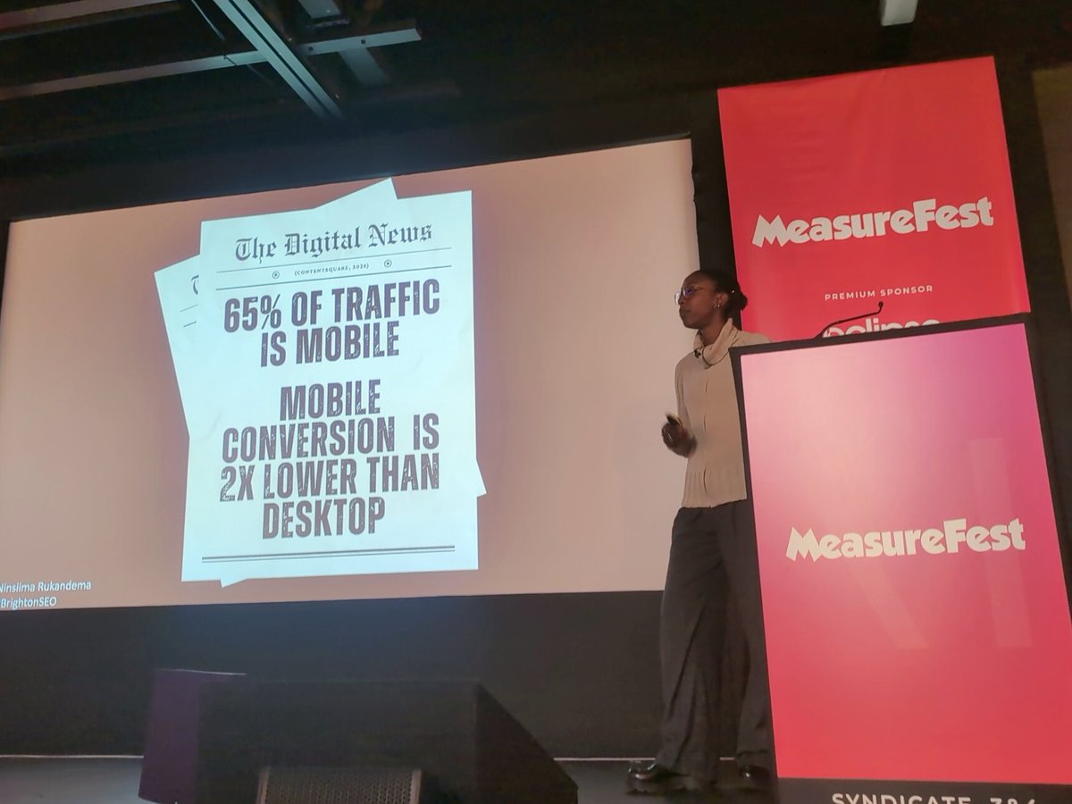 PolinaKogan's tweet photo. 実験とCROのための定量的と定性的なデータの活用 by Ninsiima Rukandema 関連イベント #MeasureFest にて
🇬🇧UXの現状
・CVRが6％下がっている
・65％の流入がモバイルなのに、CVRがPCより2倍低い
・85％のユーザーがいい体験に課金する
・32％は悪い体験で離脱する
・マーケティングの予算が減っている https://t.co/HurM7sWie0