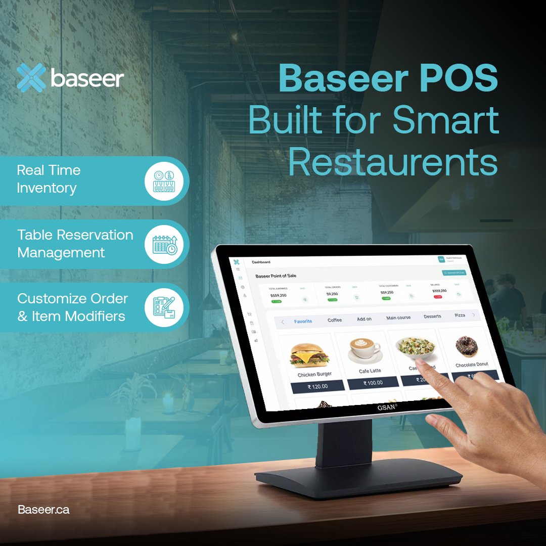 Baseer_canada's tweet image. Streamline your restaurant operations with Baseer POS - smart, intuitive &amp;amp; built for growth! 🍽️💡
Manage inventory, reservations &amp;amp; custom orders effortlessly.

👉 Schedule your demo today: baseer.ca

#RetailTech #AIPOS #Restaurant #POS #SmallBusinessCanada #Baseer