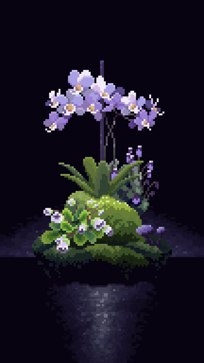 whimseypixels's tweet photo. orchid pixelart wip https://t.co/zrcEXNm0Du