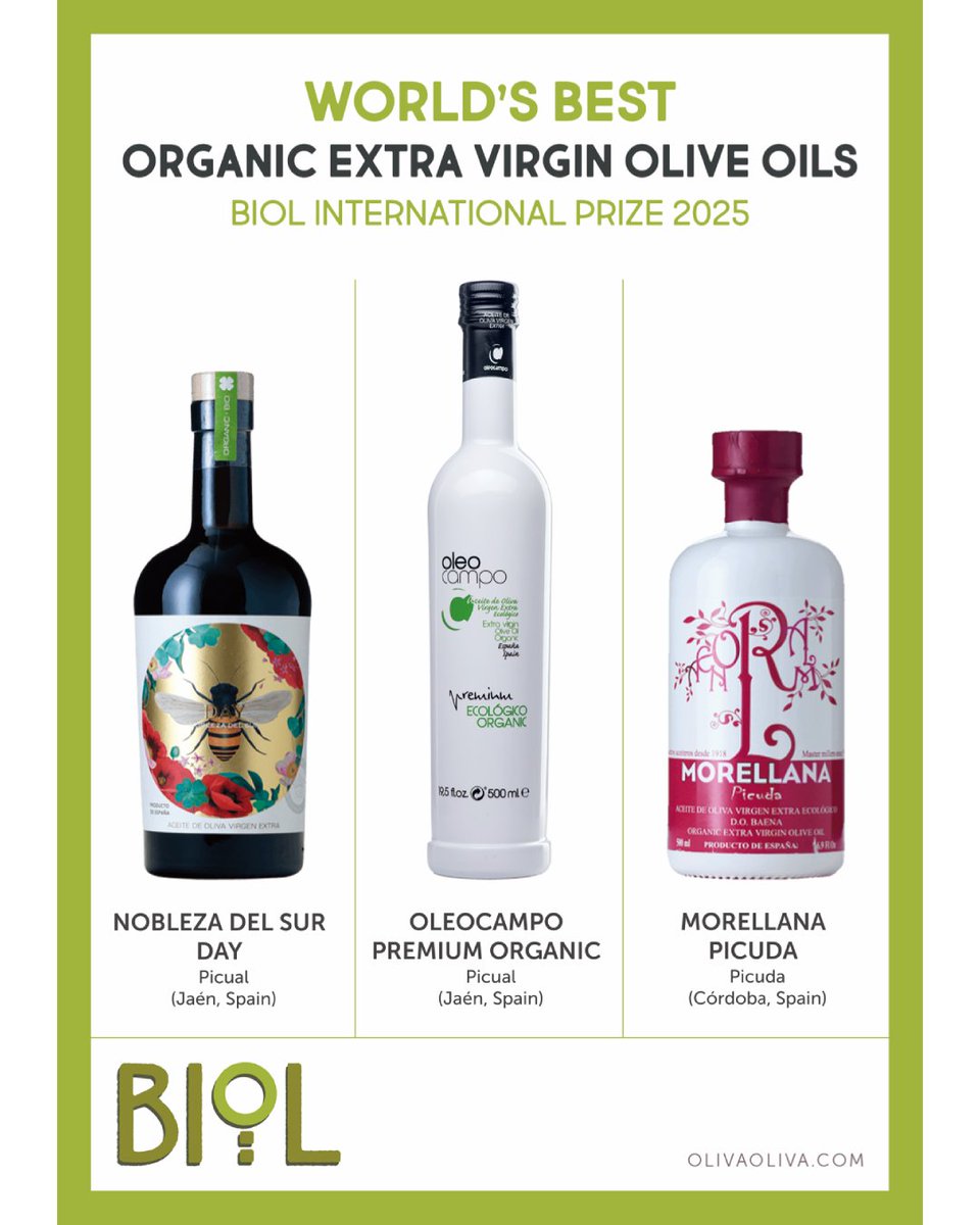 🟢 MEJORES AOVES ECOLÓGICOS DEL MUNDO PREMIO BIOL 2025 🟢

¿Te gustaría vivir una experiencia sensorial inigualable? Hazte con la caja exclusiva de Oliva Oliva con los Mejores Aceites Ecológicos del Mundo, ganadores del Premio BIOL 2025.

✅ Ya disponible: olivaoliva.com/es/2111-biol