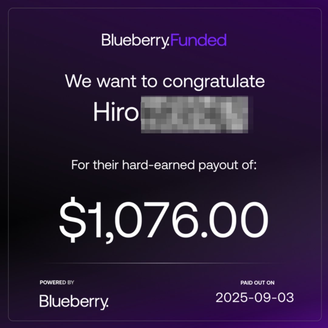 BBFJPOfficial's tweet image. 【Blueberry Funded 出金報告🫐】

日本のトレーダーが、素晴らしい成果を達成しました！

おめでとうございます🎉

Blueberry Fundedでは、すべてのトレーダーの成功を共に喜びます🫐

✅ ブローカーバックの安心感
✅ 最高水準の取引環境

あなたの挑戦も、ここから

#BlueberryFunded…