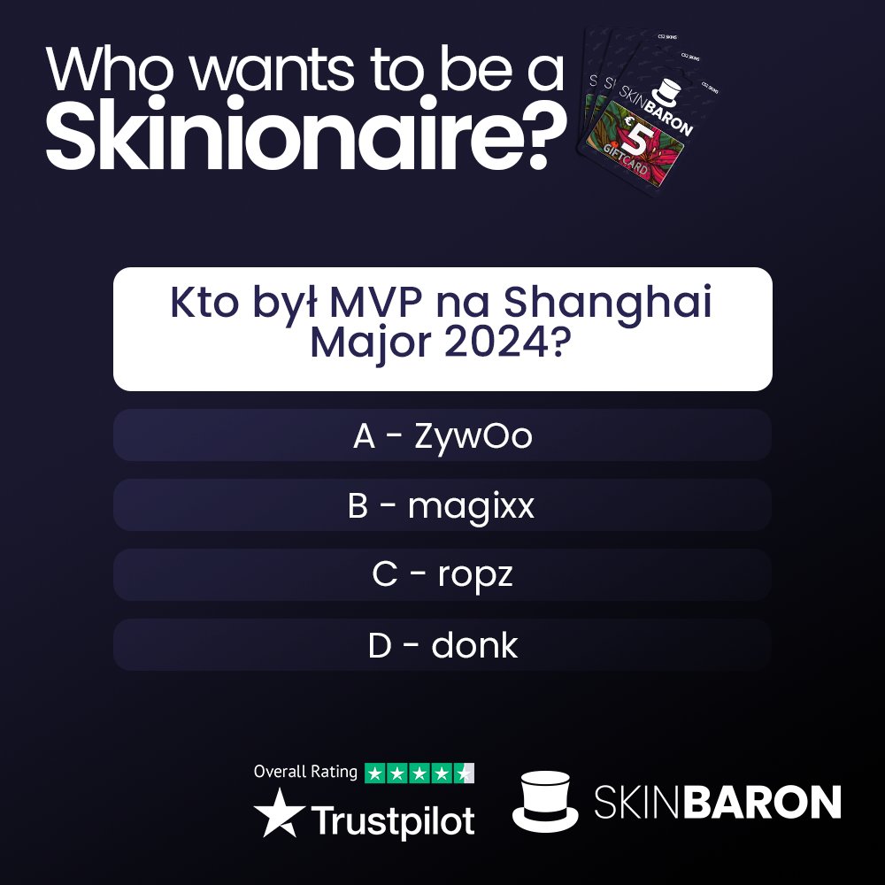 Pamiętacie? 🤓

Spośród poprawnych odpowiedzi wylosujemy zwycięzcę vouchera SkinBaron! 🎫