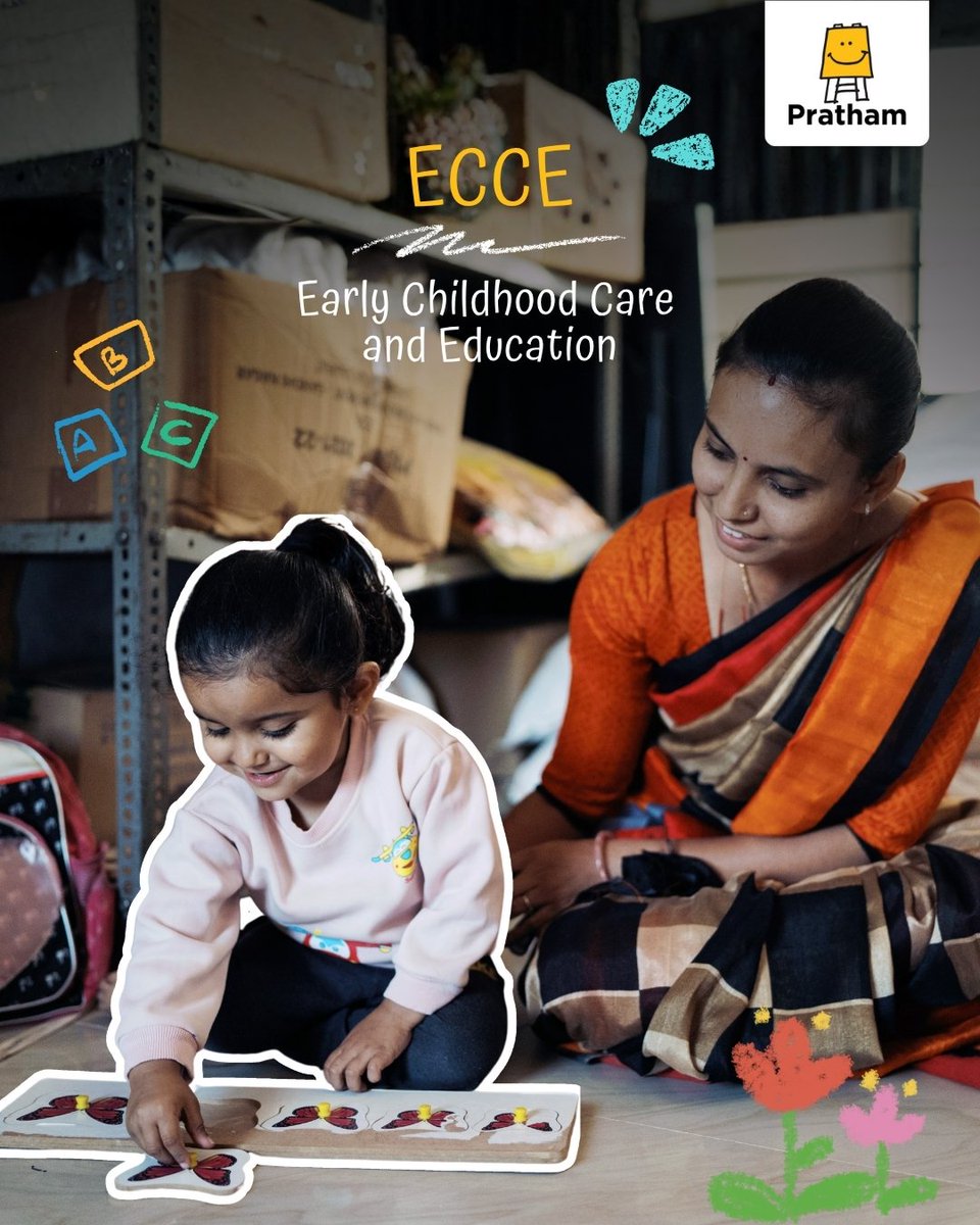 Pratham_India's tweet photo. #FridayLearnings – This week’s focus is Early Childhood Education (ECE). Pratham’s Early Years program uses the "Leap Forward" approach—play-based learning, community initiatives & caregiver participation—to give every child a strong start. #ECE #Pratham #LeapForward https://t.co/Jevvvtslo0