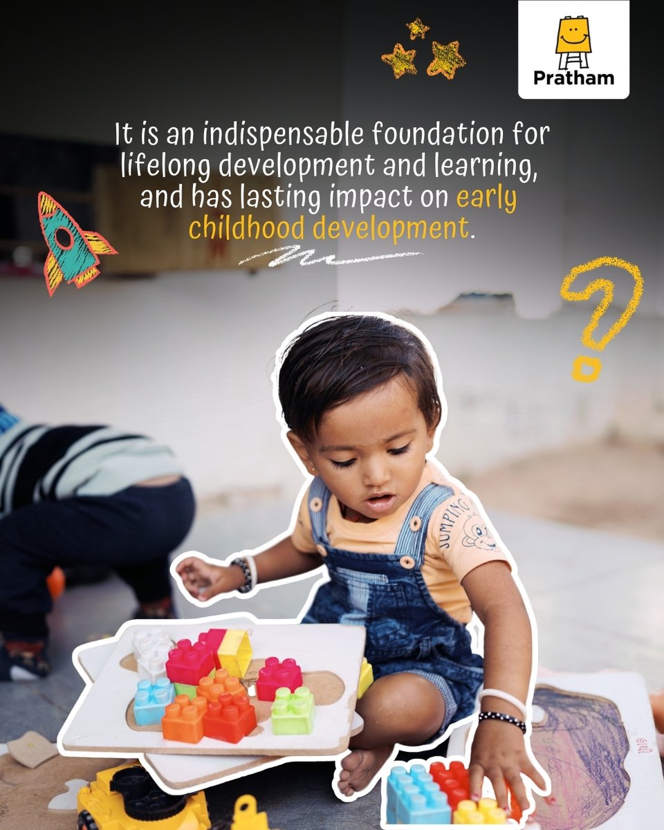Pratham_India's tweet photo. #FridayLearnings – This week’s focus is Early Childhood Education (ECE). Pratham’s Early Years program uses the "Leap Forward" approach—play-based learning, community initiatives & caregiver participation—to give every child a strong start. #ECE #Pratham #LeapForward https://t.co/Jevvvtslo0