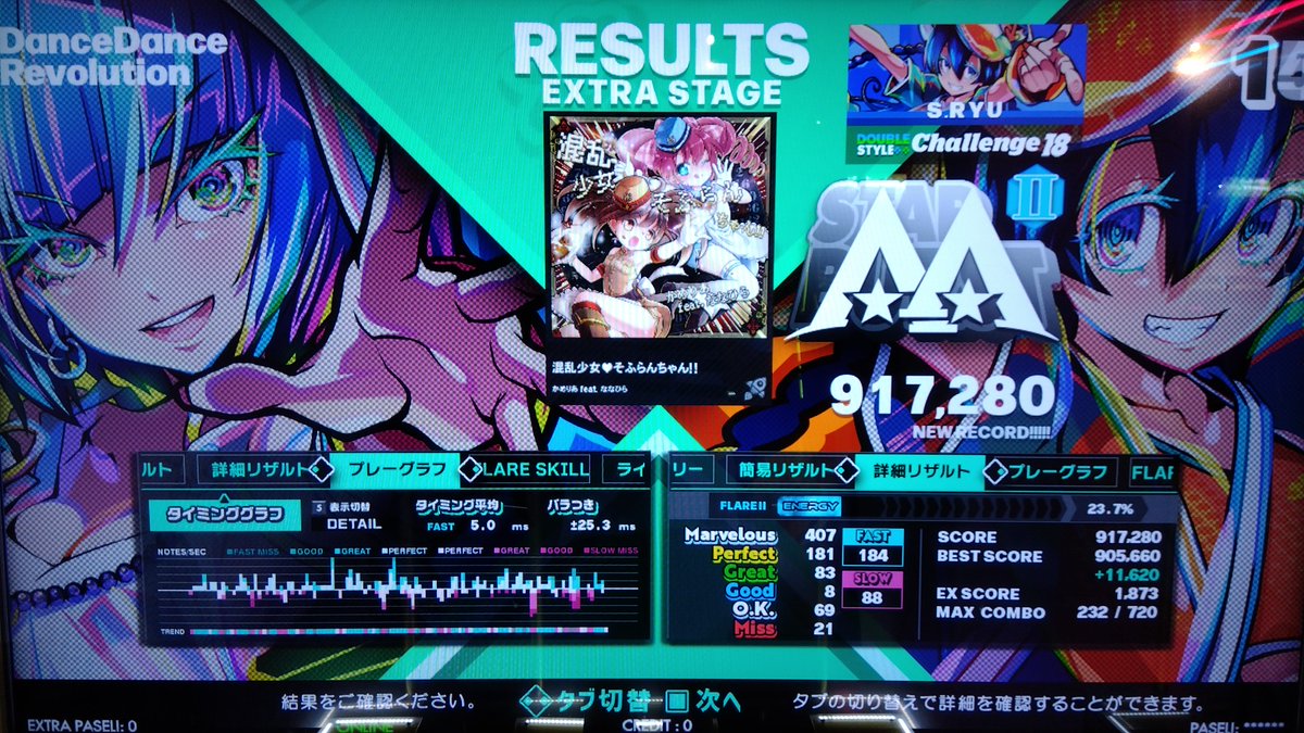 SakamotoRyuu's tweet image. そふらんちゃん鬼DP　917k
全一ですら955kって何事だよ
#DDR