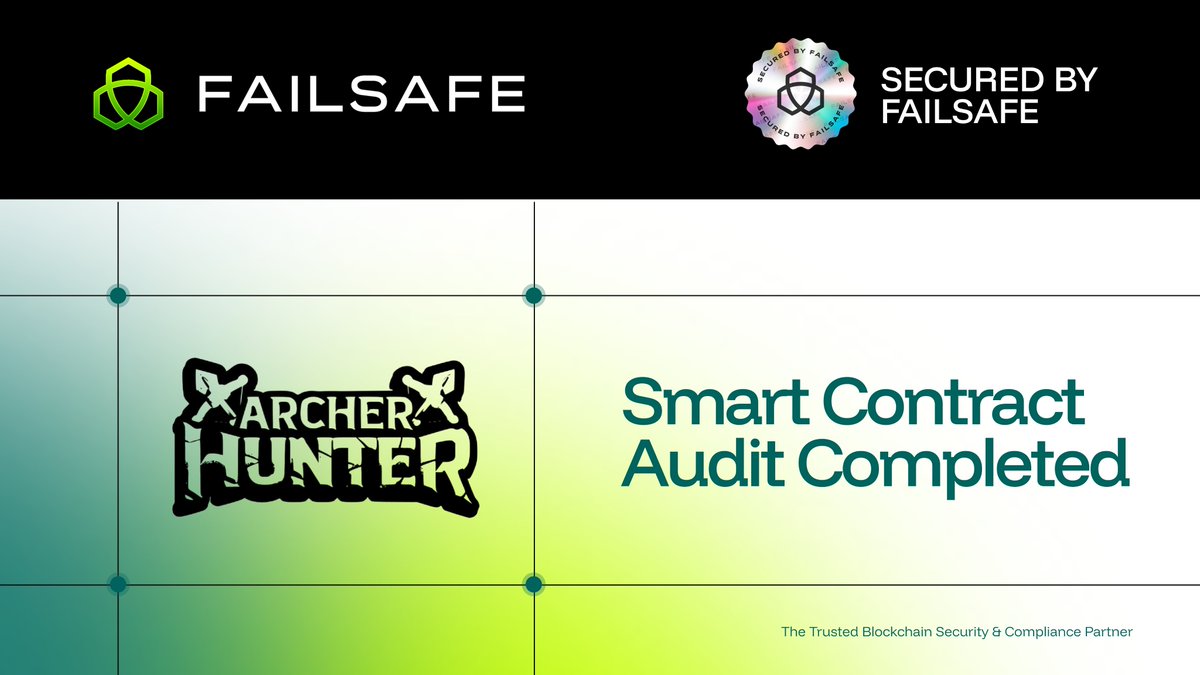 Proud to announce that <a href="/archerhunter_HQ/">Archer Hunter</a> the first action-packed Web3 (IP) built on <a href="/SeiNetwork/">Sei</a> has successfully completed a comprehensive smart contract audit with <a href="/getfailsafe/">FailSafe</a>

Backed by <a href="/nika_labs/">Nika Labs</a>, <a href="/Sei_FND/">Sei Development Foundation</a> and featured on <a href="/MetaMask/">MetaMask.eth 🦊</a> <a href="/MagicEden/">Magic Eden 🪄</a>, Archer Hunter merges immersive