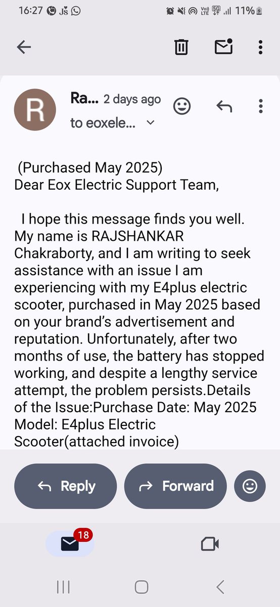 calcuttaina's tweet photo. @AmazonHelp Hi Kesha at Ahmedabad there is no centre and not replying

Being a prime member I never faced such issues at Amazon and such low rated product needs to be blacklisted immediately 
I can't use the scooter for the past three months and the company even bother to response https://t.co/S4aeEOOSOT