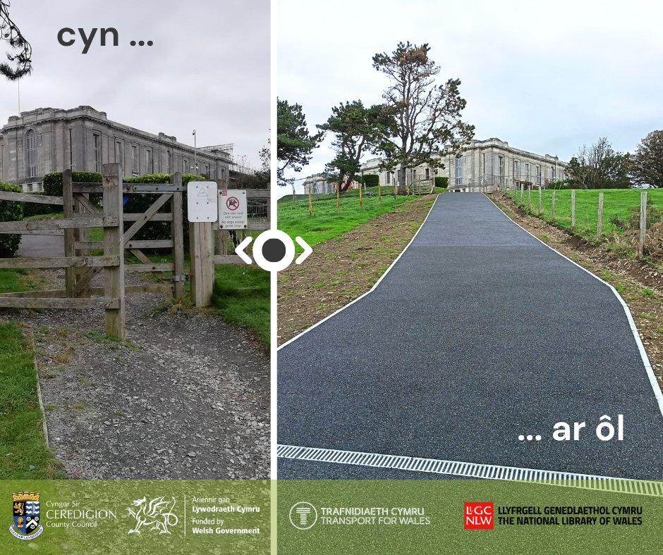 CSCeredigion's tweet image. Gwelliannau wedi&apos;u cwblhau i lwybr Teithio Llesol cyn Wythnos Llyfrgelloedd Gwyrdd! 🚶‍♂️🚴‍♀️

Mae&apos;r llwybr  rhwng Llanbadarn Fawr a @LLGCymru bellach ar agor i&apos;r cyhoedd.