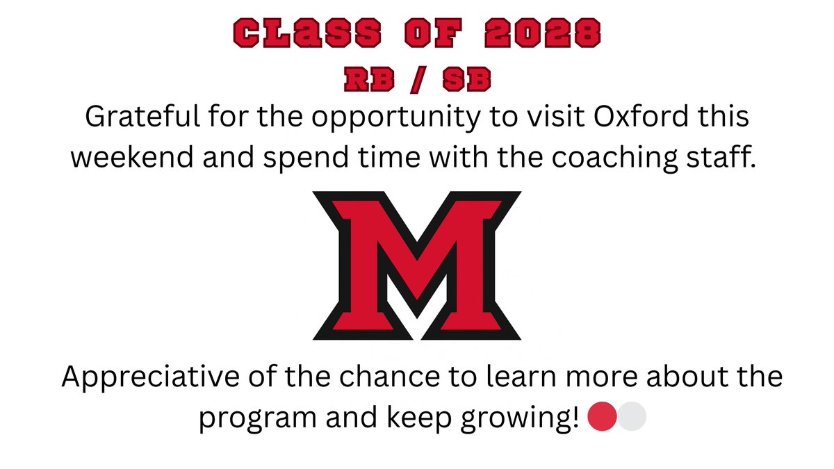 #INAM #GoRedHawks #Recruit #RB #SB
<a href="/Martin_Miami_HC/">Chuck Martin</a> @CoachWelshMiami <a href="/ACruse15/">Andy Cruse</a> <a href="/aylward_johnny/">Johnny Aylward</a> <a href="/Coachjpatton/">James Patton</a> <a href="/CoadyKeller1/">Coady Keller</a> <a href="/MiamiOHFootball/">Miami Football</a>
(Shoutout RBs Coach Chris Hudson)
<a href="/Coach_H_HHS/">Kyle Holderfield</a> <a href="/HHS_Raider_FB/">HHS Raider Football</a>