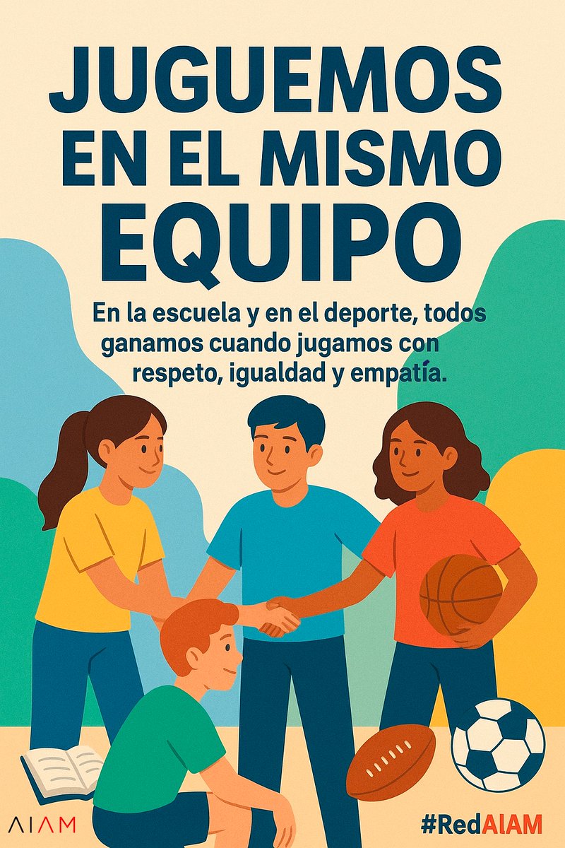 🫂 Desde #AIAM cooperamos para que el #deporteescolar sea una realidad en nuestros #colegios

👫Coeducar en #valoresdeportivosescolares es la mejor herramienta para que aprendan #juntos a respetar las diferencias porque la mejor victoria es #convivir en #igualdad

❤️🖤 #RedAIAM