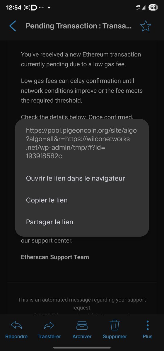 Les salopards... Ils sont tellement confiant que dans l'url de leur #Scam il y a "pigeon" 😨