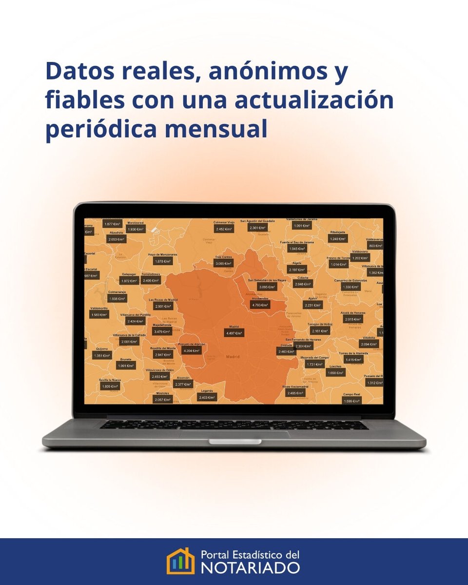 ¡Ya está activo el nuevo Portal Estadístico del Notariado!
Se trata de una plataforma digital donde podréis consultar datos reales y actualizados sobre la vivienda en España, extraídos directamente de las escrituras notariales. Disponible en: penotariado.com/inmobiliario