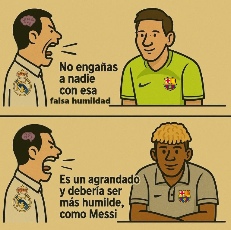AlbertFCB's tweet photo. A Messi lo criticaban porque era muy callado y ahora el karma les ha traído a Lamine Yamal. https://t.co/hULt1M7fWF