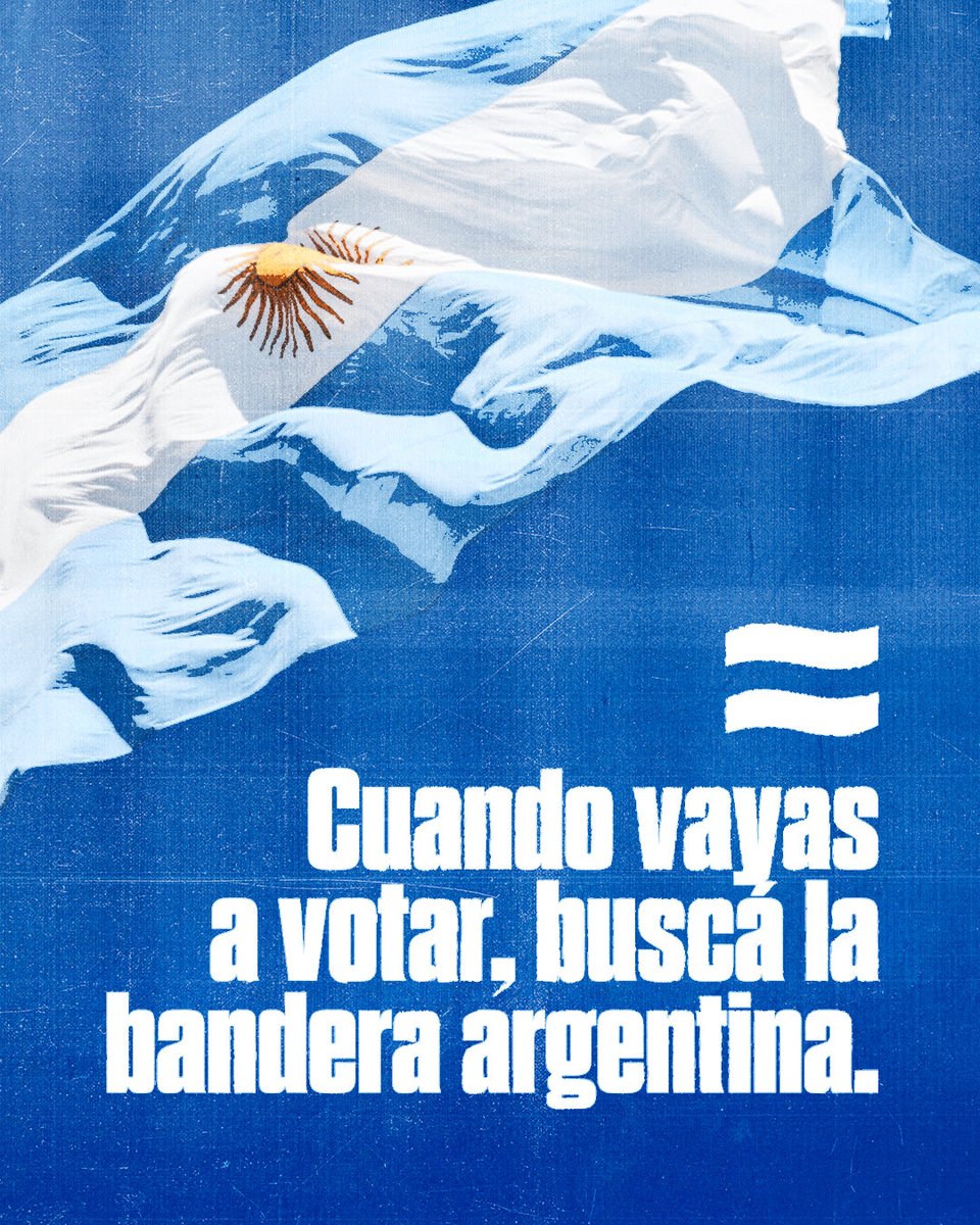 “La soberanía argentina no se negocia, le pertenece a su pueblo. 
Este 26 de octubre hay que frenar este modelo de entrega, y la única fuerza capaz de hacerlo es el peronismo”. — Cristina ✌🏽

Este domingo, cuando vayas a votar, buscá la bandera argentina. Votá Fuerza Patria. 🇦🇷