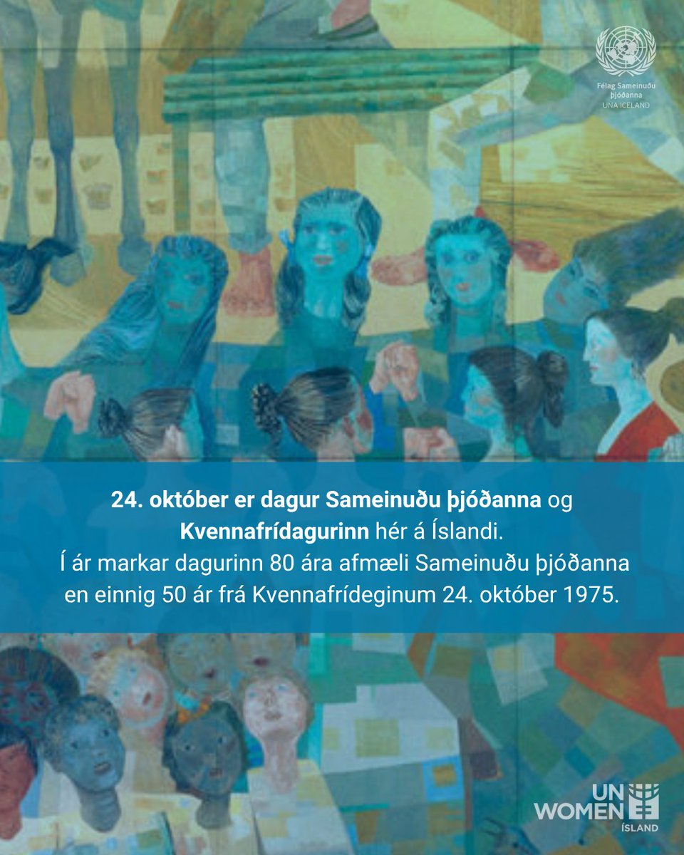 UNAIceland's tweet photo. Í ár markar 24. október 80 ára afmæli Sameinuðu þjóðanna en einnig 50 ár frá Kvennafrídeginum 24. október 1975.
Á 80 ára afmæli Sameinuðu þjóðanna minnir sagan á að framfarir gerast ekki að sjálfu sér.
#UN80 #Sameinuðuþjóðirnar #kvennafrídagurinn @unwomeniceland https://t.co/qjXz0TsBNY