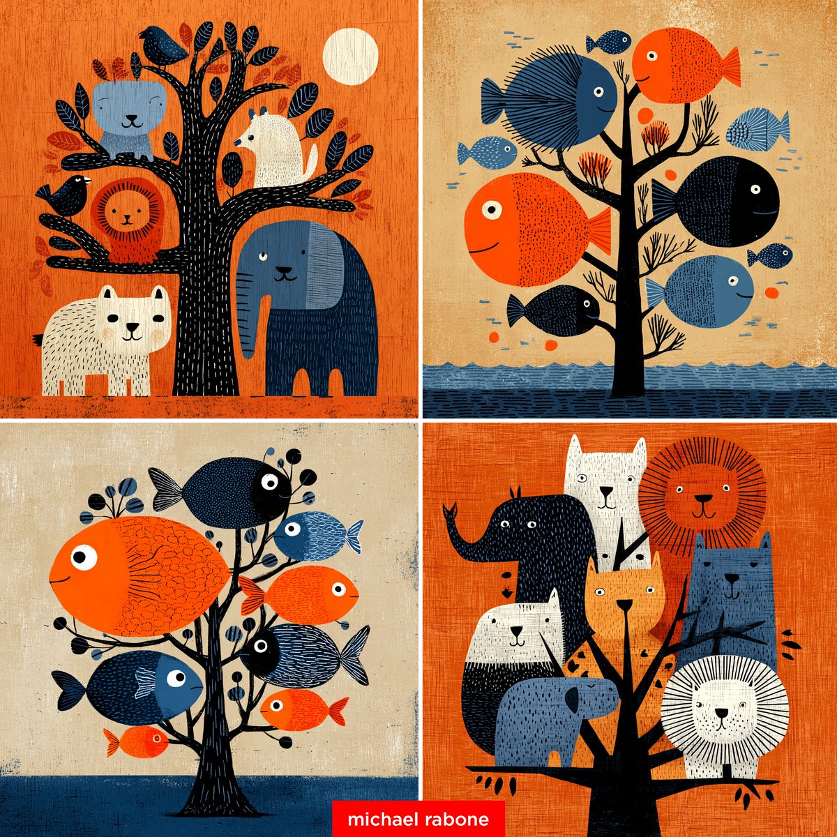 michaelrabone's tweet image. 2 Simple Prompts = Beautiful Results
Tree of Animals --sref 2165484397
--sw 100 --stylize 300 --v 7
Tree of Fish --sref 2165484397
--sw 100 --stylize 300 --v 7