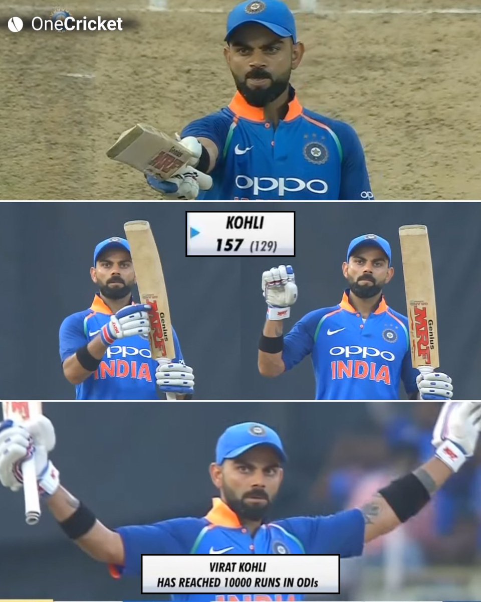 OneCricketApp's tweet image. #OnThisDay in 2018 🇮🇳
Kohli’s 157* vs WI made him the fastest to 10K ODI runs! 👑🔥 🫶

Laut aao purane KING! 

#INDvsWI #ViratKohli #ODI #OTD #KingKohli | 📸 : FoxCricket