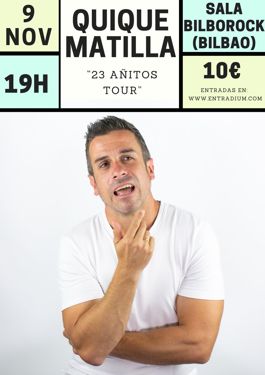 ¡Zaragoza! ¡Bilbao! ¡En un par de semanitas estoy por allí!
 🎟️Entradas para Zaragoza👇 entradium.com/es/events/quiq…
🎟️Entradas para Bilbao👇
entradium.com/es/events/quiq…