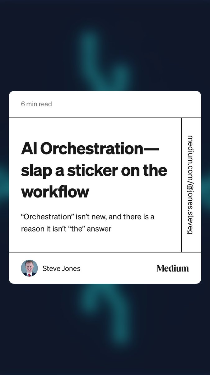 HWillert's tweet image. #AIOrchestration — slap a sticker on the #workflow by Steve Jones blog.metamirror.io/ai-orchestrati…