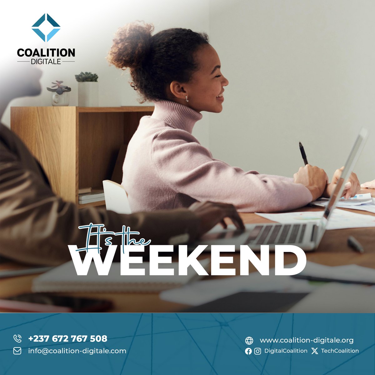 TechCoalition's tweet image. “Friday called. She’s on her way, and she’s bringing the pizza.”
#HappyWeekend Folks!
#CoalitionDigitale
#DigitalCoalition