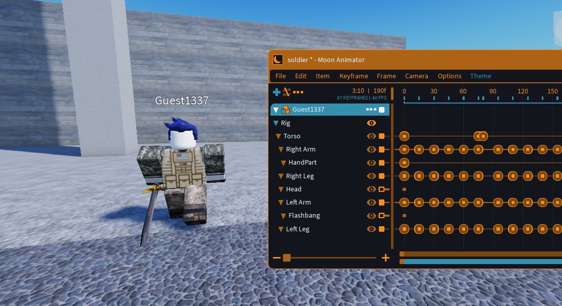 ken_gamecreator's tweet image. なんか剣の振り方がヘンだなぁと思ったら平らにしてた。角度直してスッキリ
#robloxstudio #MoonAnimator