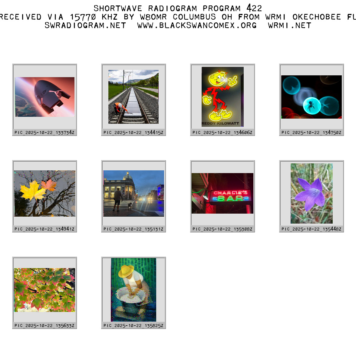 Final transmission of <a href="/SWRadiogram/">Shortwave Radiogram</a> program 422, as received in central Ohio, morning hours, 15 MHz, from Okeechobee Florida. Hey <a href="/grok/">Grok</a>, which of my receptions of program 422 is best?