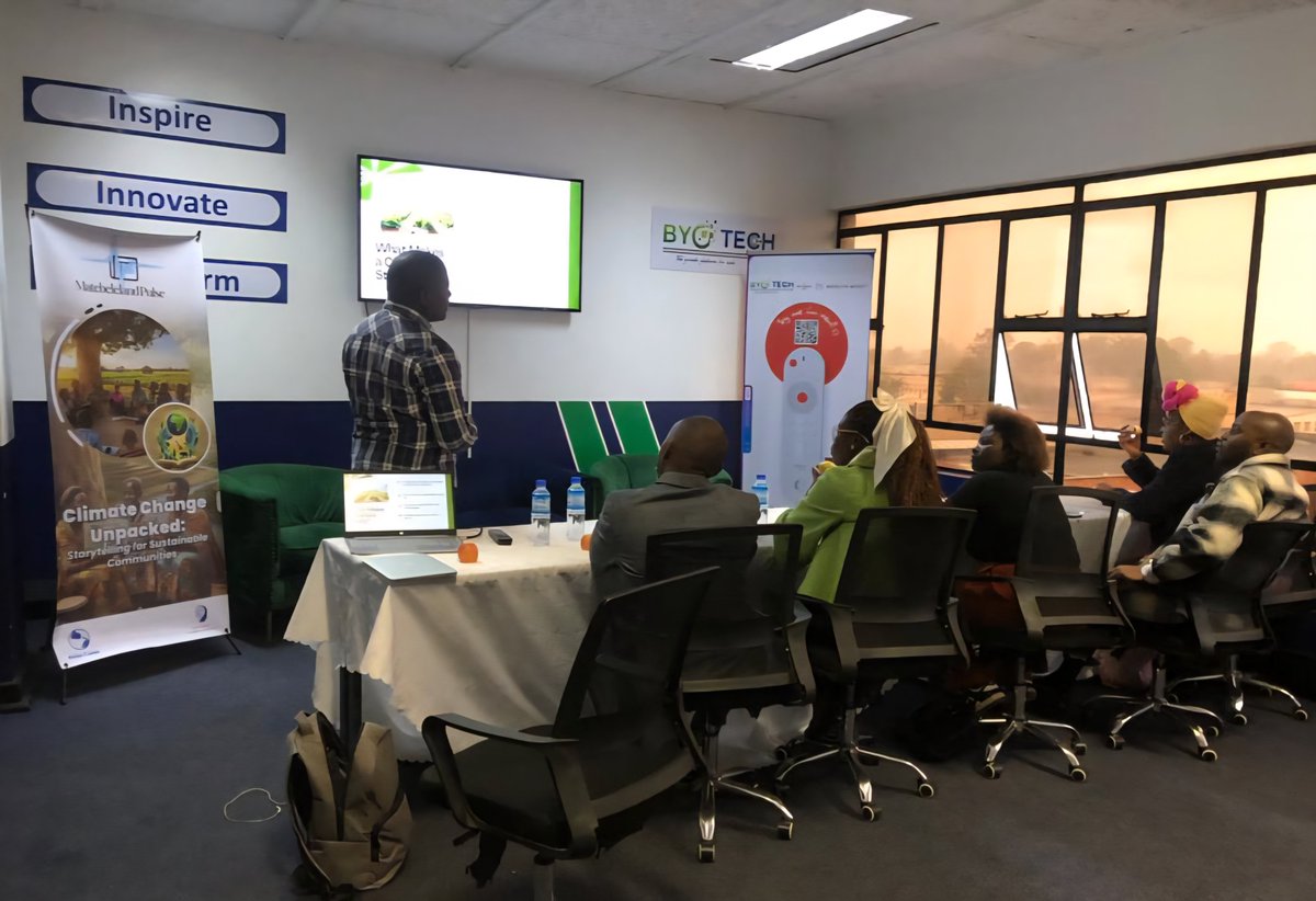 <a href="/matpulsezw/">Matebeleland Pulse</a> reporters are deepening their skills in climate science, data journalism &amp; gender sensitive story telling. The 5 day training will help em amplify local voices &amp; solutions that build resilient communities.
#ClimateActionZw#ClimateUnpackedZw Supported by 
<a href="/atlascorps/">Atlas Corps</a>