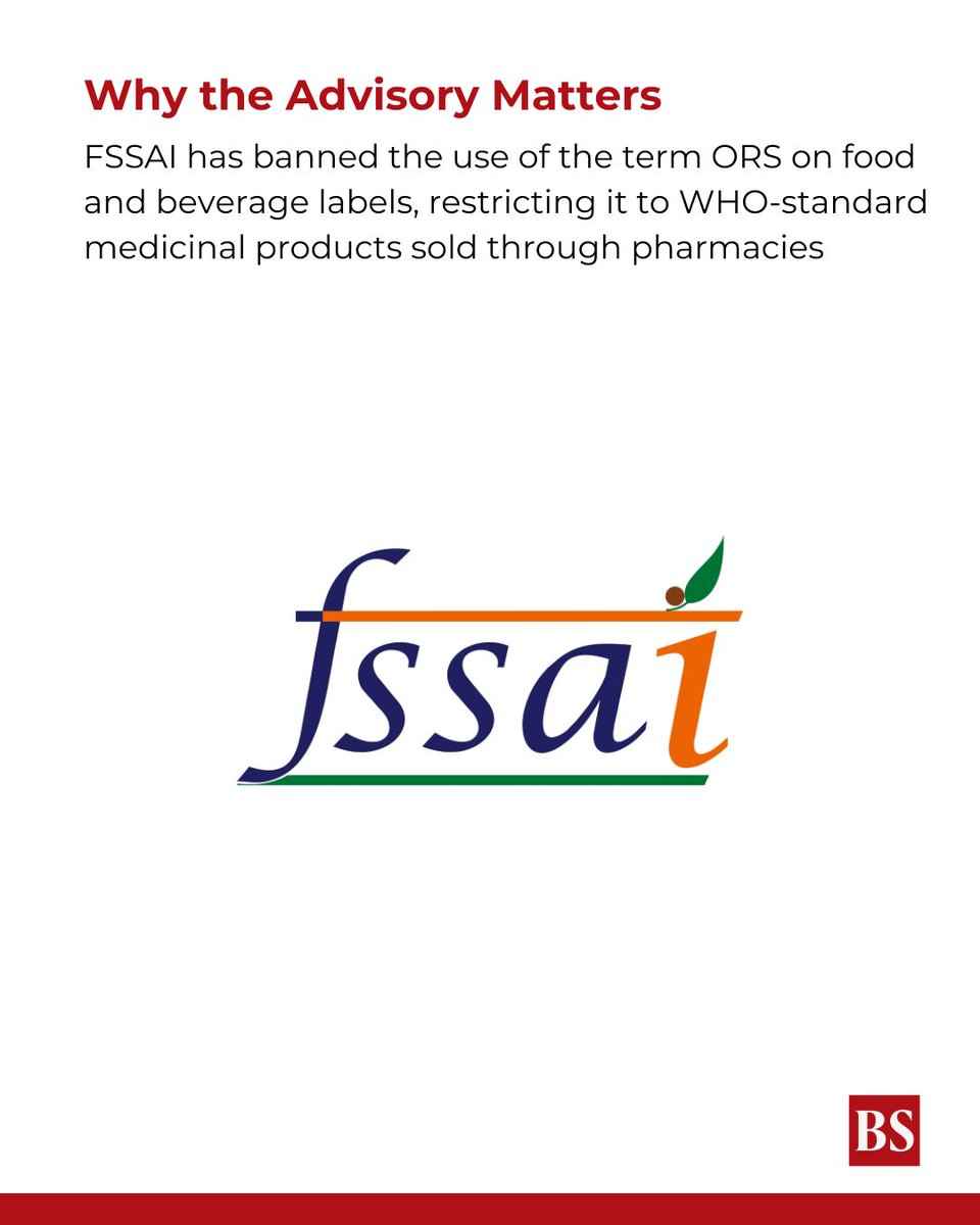bsindia's tweet image. #BSEdit | The FSSAI advisory banning manufacturers of food and beverages from using the term “oral rehydration solution” should encourage other standard-setting and enforcement agencies to raise the stringency in labelling laws.

mybs.in/2eqvJG3

#FoodSafety #ORS #FSSAI