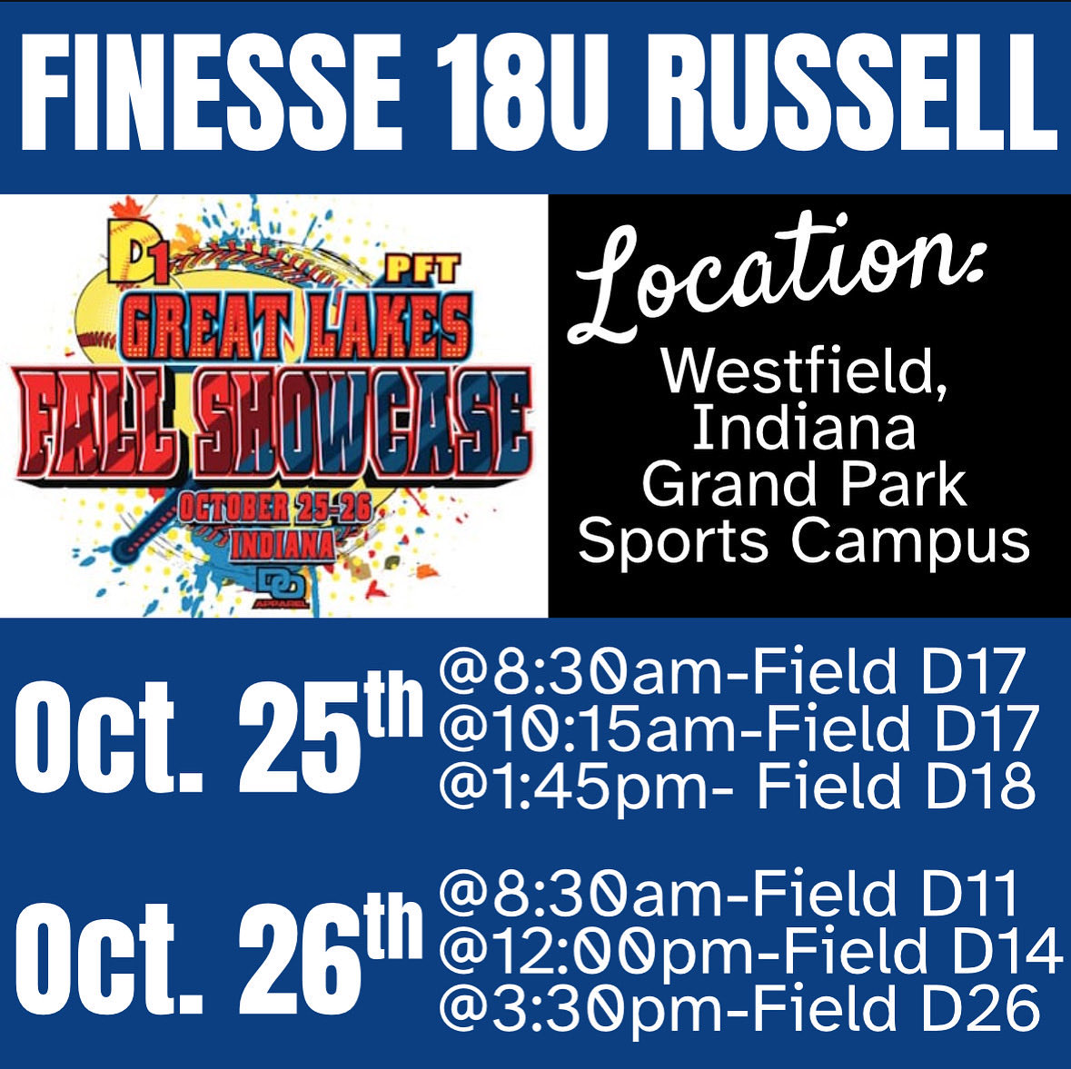 LElkins75738's tweet photo. Heading down to Indiana to play in the Great Lakes Fall Showcase!! https://t.co/rbI8wEvhte
