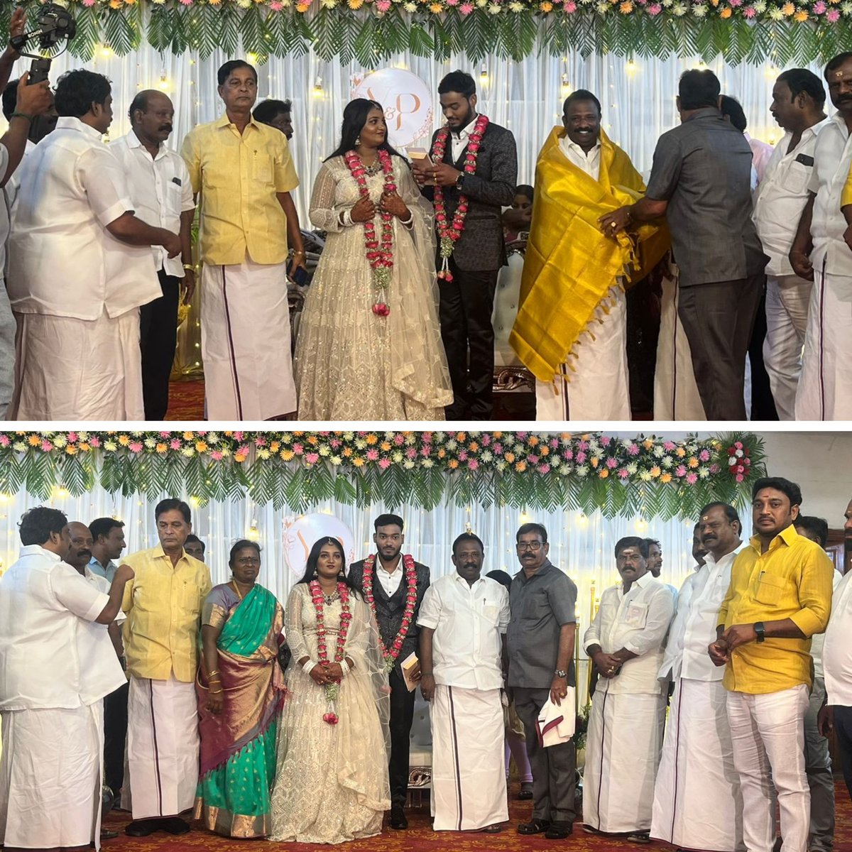 VallurRameshRaj's tweet photo. திருவள்ளூர் கிழக்கு மாவட்டம் பொன்னேரி சட்டமன்றத் தொகுதிக்குட்பட்ட A.ரெட்டிப்பாளையத்தில் நடைபெற்ற முன்னாள் ஊராட்சி கிளை கழகச் செயலாளர் திரு.வெங்கடேசன் அவர்களின் இல்லத் திருமண வரவேற்பு நிகழ்ச்சியில் கலந்து கொண்டு இல்வாழ்வில் அடியேற்கும் மணமக்கள் திரு.யோகேஷ்ராஜ் - பிரியங்கா இணையரை வாழ்த்தி மகிழ்ந்தோம்.

உடன் மாவட்ட அவைத்தலைவர் திரு.மு.பகலவன் அவர்கள் மற்றும் மாவட்ட துணைச் செயலாளர் திரு.மு.கதிரவன் அவர்கள் மற்றும் மீஞ்சூர் மேற்கு ஒன்றிய செயலாளர் திரு.ஆ.ராஜா அவர்கள் மற்றும் பொன்னேரி நகரச் செயலாளர் திரு.ரவிகுமார் அவர்கள் மற்றும் சோழவரம் மேற்கு ஒன்றிய செயலாளர் திரு.ஆனந்தகுமார் அவர்கள் மற்றும் கழக நிர்வாகிகள்.

#MKStalin4TN 
#VallurRameshRaj 
#VallurMSKRR