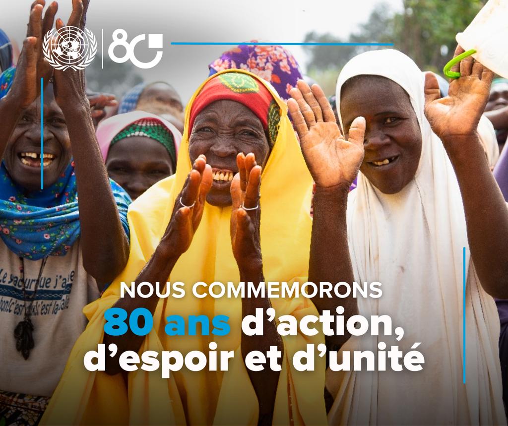 24 𝙤𝙘𝙩𝙤𝙗𝙧𝙚 - 𝙅𝙤𝙪𝙧𝙣é𝙚 𝙙𝙚𝙨 𝙉𝙖𝙩𝙞𝙤𝙣𝙨 𝙐𝙣𝙞𝙚𝙨

80 ans au service de l’humanité. Aujourd’hui encore, nous réaffirmons notre engagement aux côtés du Niger, en appui aux priorités nationales.

#UN80Niger
 #OneUN 
#RanarUN