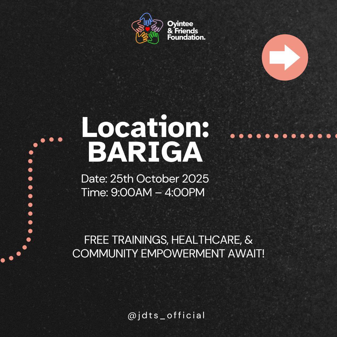 Tomorrow! 🥳💫

Free medical checkups, provision of basic amenities for kids and their families, any many more activities to put a smile on their faces. 

Live at Bariga community! 

You have no choice but to be there!😉❤️