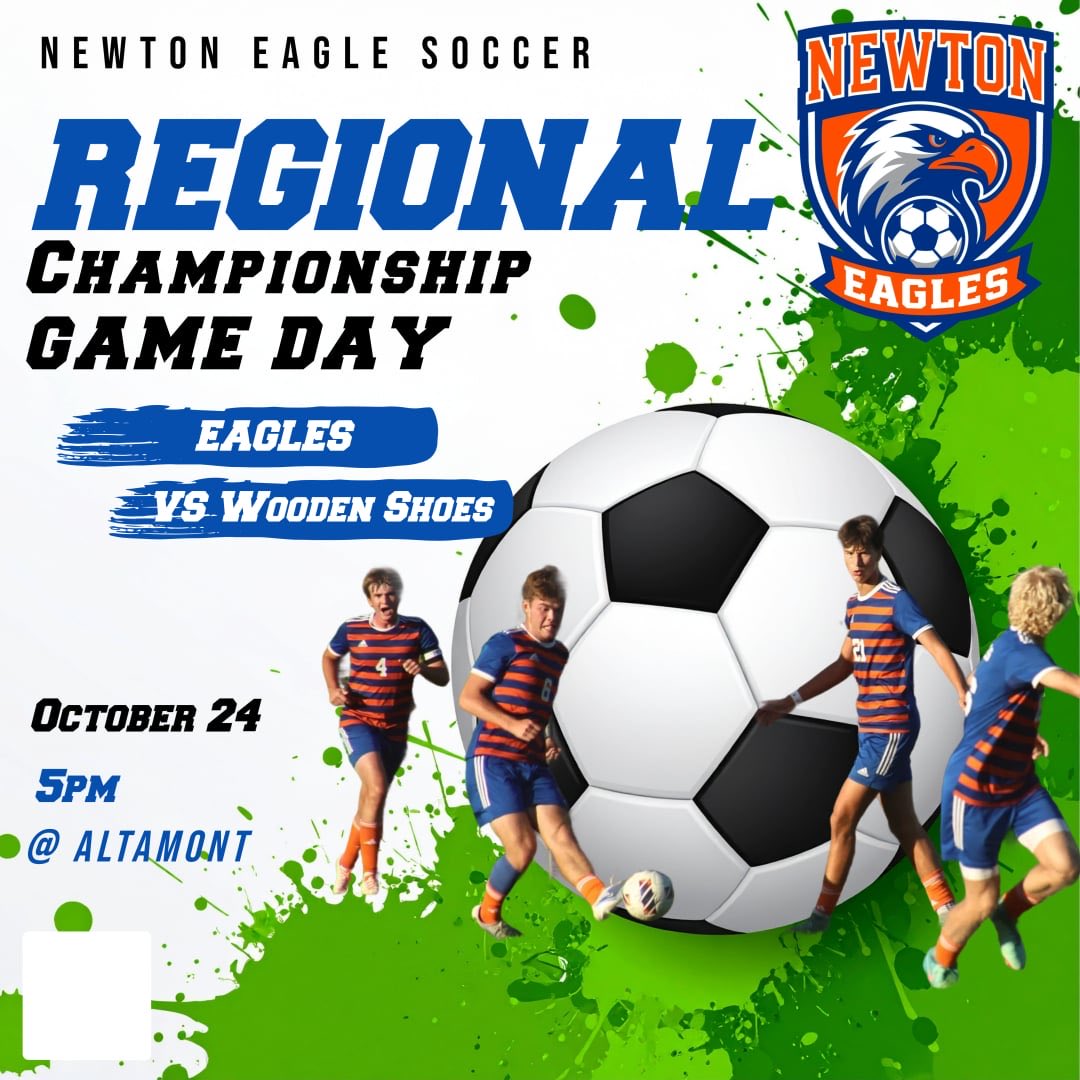 NCHSsoccer1's tweet photo. 📢GAME DAY📢

🚨Regional Championship🚨

Newton faces off against Teutopolis!

Bring the energy as they hit the pitch at 5pm in Altamont!

Go Eagles!!!

🦅⚽️🔶🔷

#25season #Newton #Soccer #Eagles #NewtonSoccer #EaglesSoccer #EagleStrong #FinishTheFight #Regionals https://t.co/a8wM6ThBD4