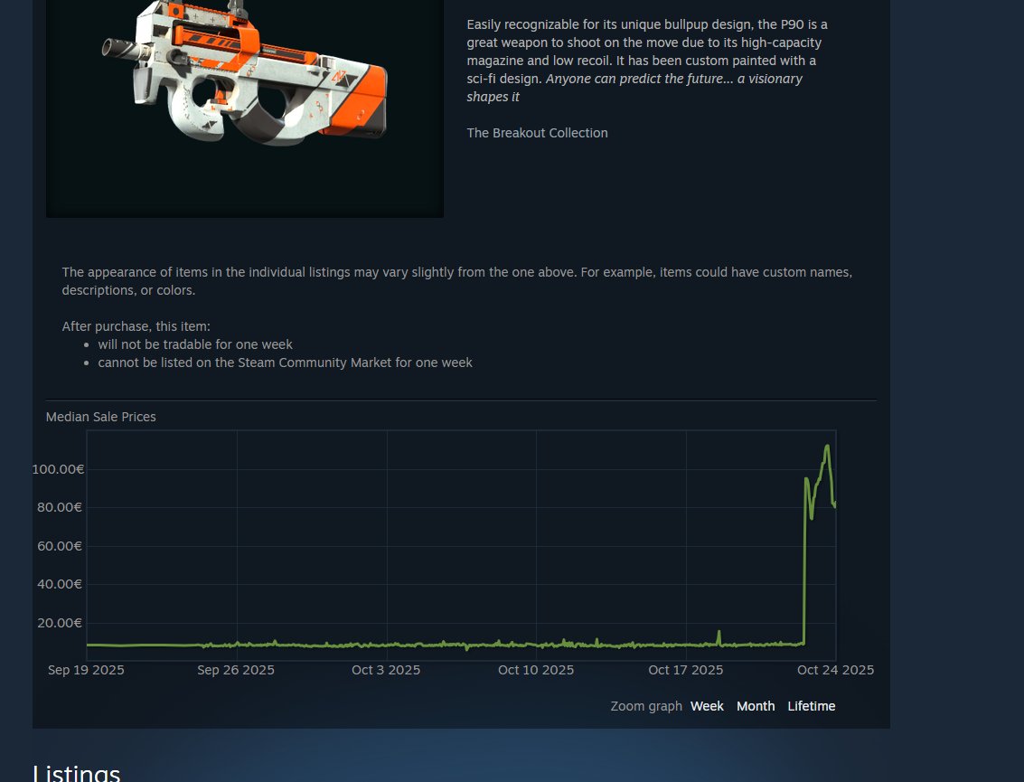 THANK YOU VALVE

HAD THIS IN MY INVETORY WAS 5€ for years

INSTA SOLD