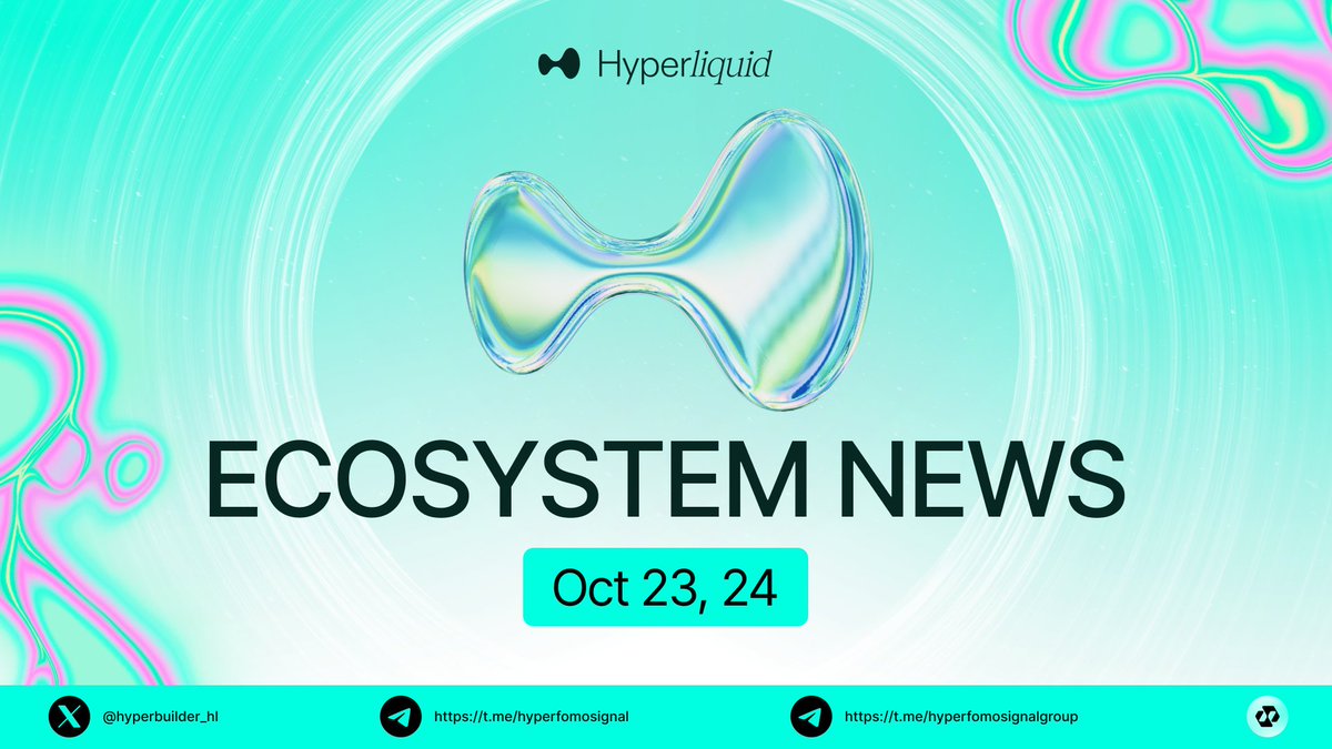 hyperbuilder_hl's tweet image. Hyperliquid Ecosystem News (Oct 23–24)

1/ @HyperliquidX News:
1.1. @chameleon_jeff joined the TBPN podcast to discuss Hyperliquid’s vision and growth.
- Hyperliquid isn’t just an exchange, it’s becoming the primary on-chain venue for price discovery, a blockchain built to house…