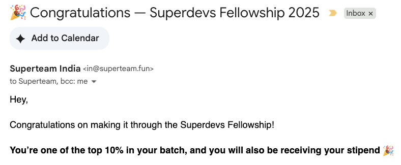 fuyofulo's tweet image. successfully graduated from superdevs fellowship 
thanks for this opportunity @kirat_tw @SuperteamIN