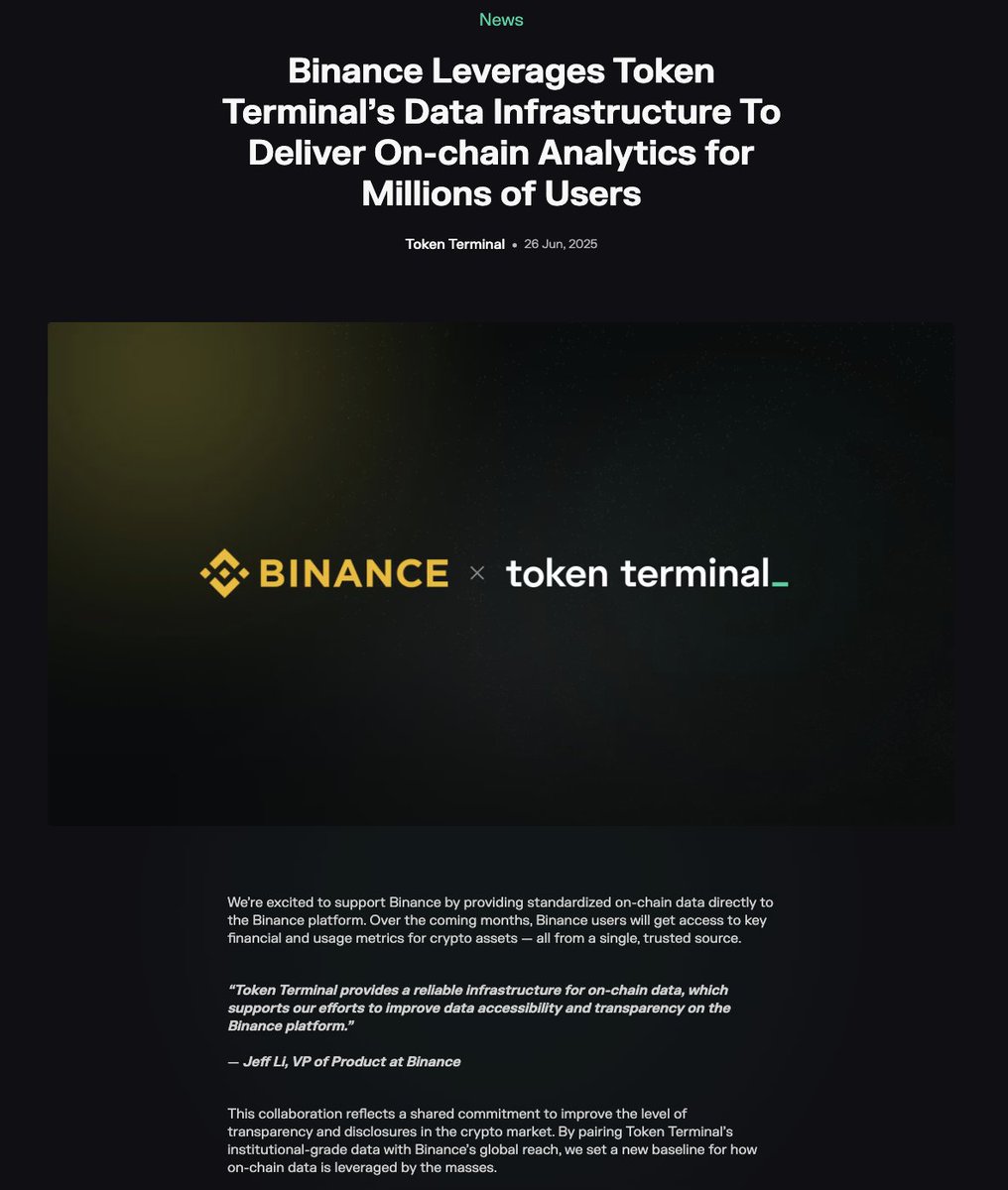 信頼できるonchain dataにおけるToken Terminalの役割