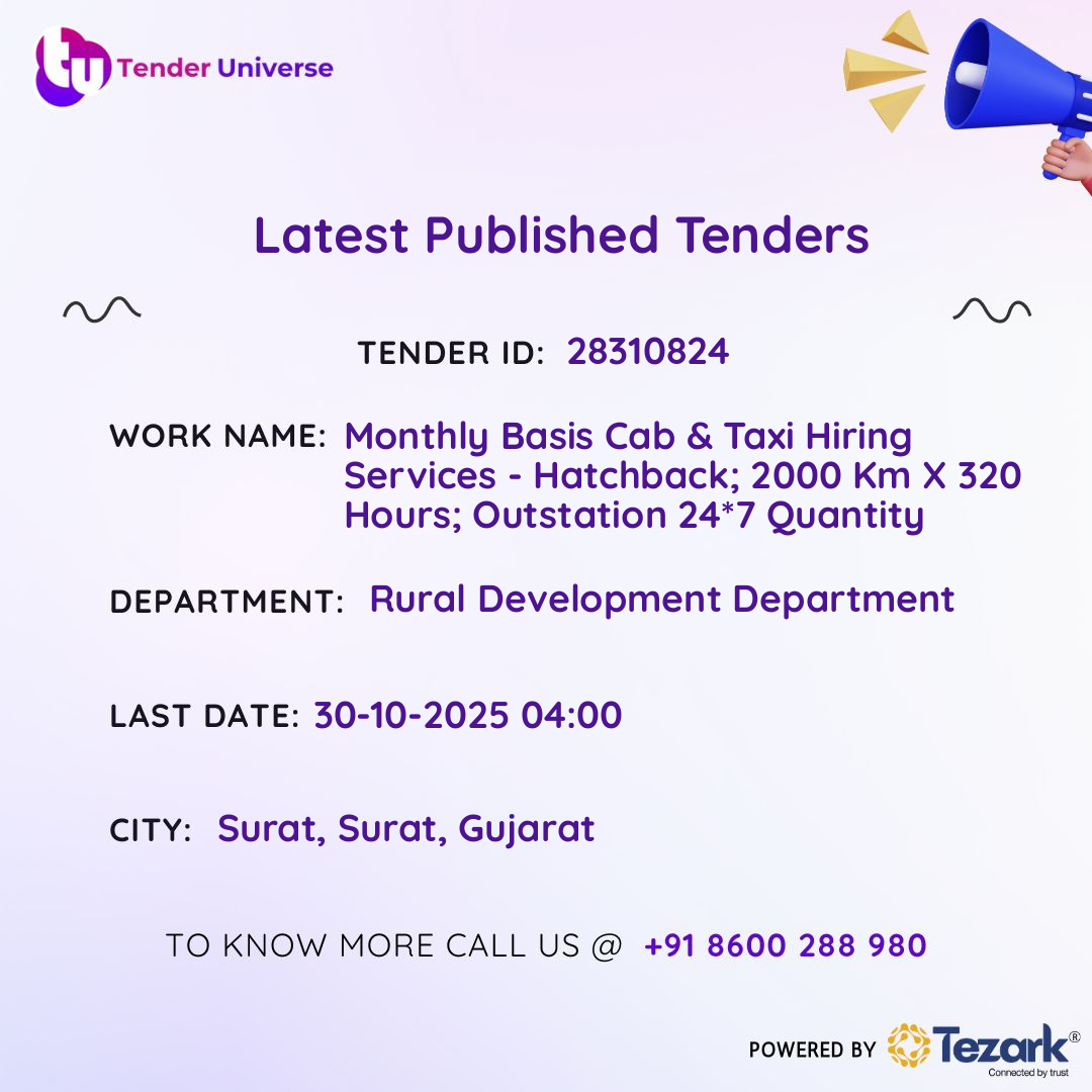 universe_tender's tweet image. Surat entrepreneurs, unlock new government opportunities today!
Get instant tender updates, bid confidently, and grow your business with Tender Universe.
Your next big project is just a click away!
#SuratBusiness #GovernmentTenders #TenderUniverse