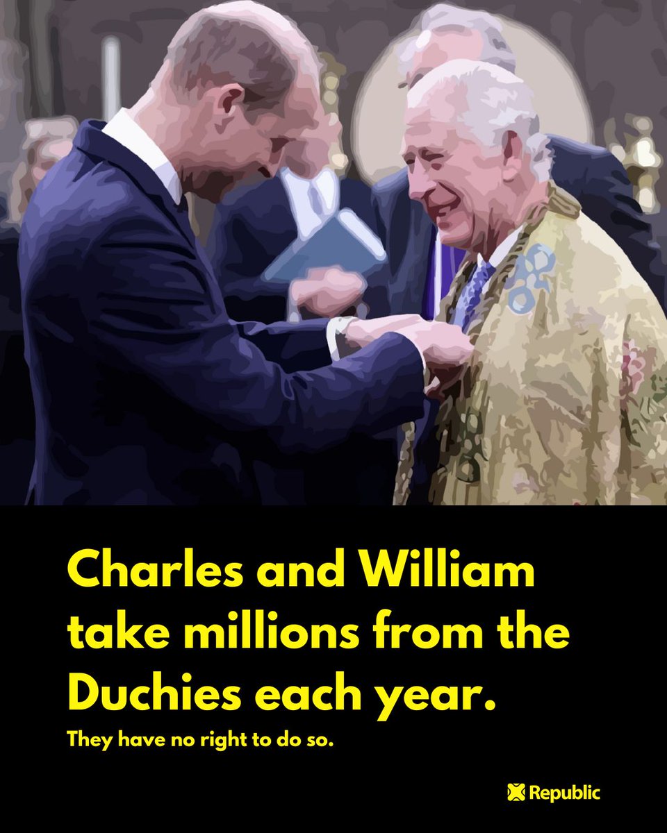 The royals pinch millions from the public purse. Disgraceful. #NotMyKing #AbolishTheMonarchy #DitchTheDuchies