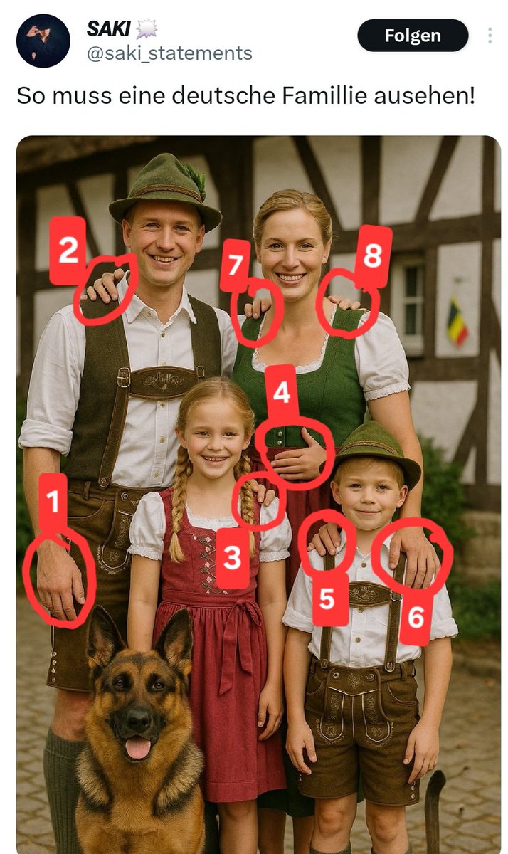 Legalitätsprinzip (@art18bvg) on Twitter photo Die typische deutsche Familie. Zwei Erwachsene mit acht Händen. 
#GenetikIsAHund #KI Die typische deutsche Familie. Zwei Erwachsene mit acht Händen. 
#GenetikIsAHund #KI