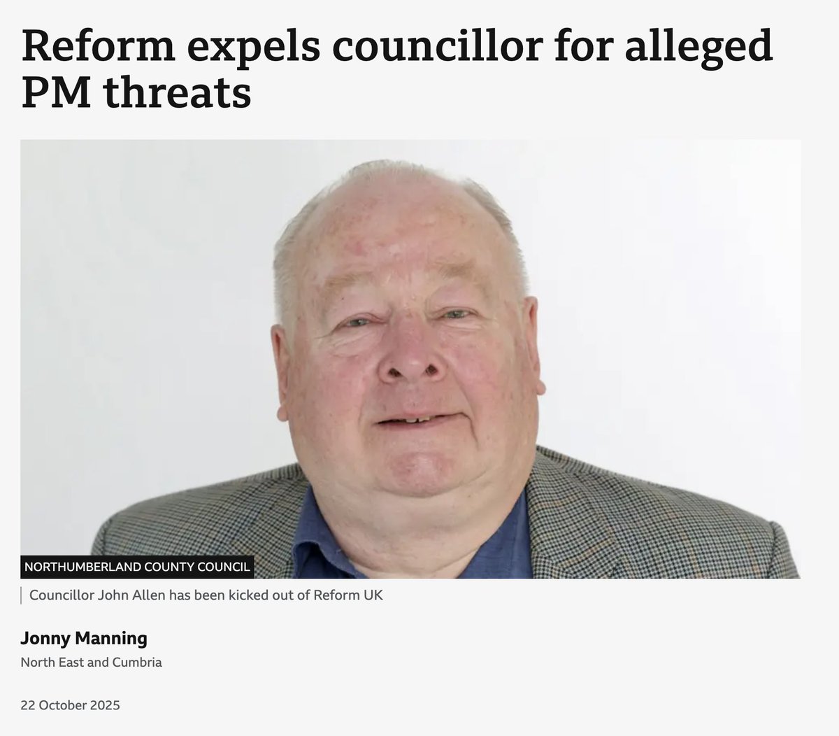 colder_sarcasm's tweet photo. How come the man who threatened Nigel Farage is now serving 5 years in prison yet the Reform Councillor who threatened Starmer only gets expelled from his party and continues to serve as an independent councillor?
#TwoTierReform https://t.co/tScALqJCOa