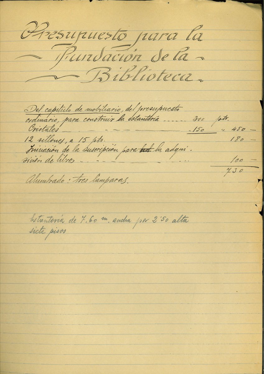#DíaDeLasBibliotecas 24 de octubre
Hoy celebramos el poder transformador de las bibliotecas compartiendo un pequeño tesoro del #ArchivoMunicipalMolinadeSegura de 1927.

#ArchivoMunicipal #MolinaDeSegura #MemoriaHistórica #Bibliotecas #EducaciónYCultura #PatrimonioDocumental
