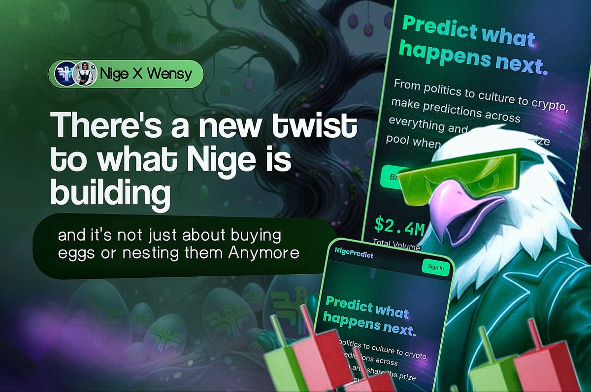 𝐓𝐡𝐞𝐫𝐞’𝐬 𝐚 𝐧𝐞𝐰 𝐭𝐰𝐢𝐬𝐭 𝐭𝐨 𝐰𝐡𝐚𝐭 𝐍𝐢𝐠𝐞 𝐢𝐬 𝐛𝐮𝐢𝐥𝐝𝐢𝐧𝐠 𝐚𝐧𝐝 𝐢𝐭’𝐬 𝐧𝐨𝐭 𝐣𝐮𝐬𝐭 𝐚𝐛𝐨𝐮𝐭 𝐛𝐮𝐲𝐢𝐧𝐠 𝐞𝐠𝐠𝐬 𝐨𝐫 𝐧𝐞𝐬𝐭𝐢𝐧𝐠 𝐭𝐡𝐞𝐦 𝐚𝐧𝐲𝐦𝐨𝐫𝐞.

It’s about predicting to win. 

Welcome to <a href="/NigePredict/">NigePredict</a> : a space where your intuition