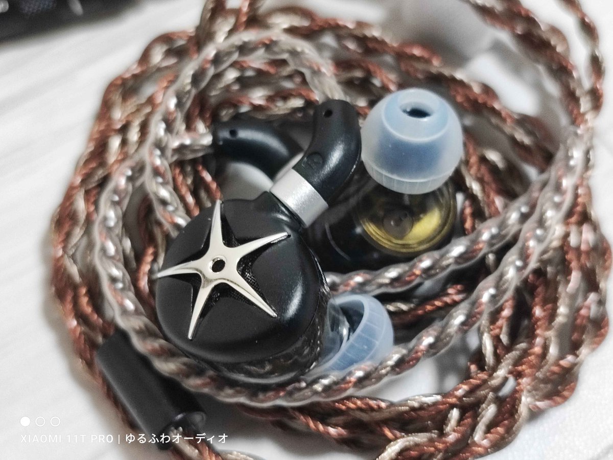 snow_el's tweet photo. 『 TRN Starfish 』#れいんのレビュー
このヒトデはスルメ味、噛めば噛むほど旨味成分が出る出汁系イヤホン (By れいん)
#PR TRN
*良かったらいいね、RP、リンクタップ、感想リプいただけたら励みになります
🐈リンク #A5K
amazon ➡ https://t.co/sCByQFxSYU
AliExpress ➡ https://t.co/xbKpFIN8SX
🐈音以外について
TRNの新作エントリーモデルです、amazonでも4000円以内で買える値段設定になっており、手に取りやすい価格帯で良いイヤホンを作ってくれているのでTRNというメーカーには、とても好感が持てます。
今回も海産物シリーズの名前を冠しており、こちらはヒトデの名前を与えられており、本体のフェイスプレートにもヒトデがぴったりと張り付いているのが印象的なイヤホンになりますね。
ヒトデの隙間にベントがあいており音はそこそこ漏れます、見た目も奇抜な感じなので外で使うには少し勇気がいるかもしれませんね。
装着感は良く、樹脂筐体なので軽量で付け心地も快適です、ドライバーは大型の12mmベリリウムを一基搭載されており、大型振動板ならではの低音の深みが味わえる機種ですね。
端子はQDC2pinで、付属のケーブルが良いのが付いており、端子の交換が可能で3.5mmと4.4mmに交換が可能で��り回しも良いケーブルが付いていますね、この価格帯で装備が良いのは初心者の方にも手に取りやすくてオススメしやすいのがTRNの良い所ですね。
🐈音について
さて音質ですが、低音強めのドンシャリで��音に振ったベリリウムドライバーの音を存分に堪能したい方にはぜひともオススメしたい商品になっております。
解像度は、今の成熟した中華イヤホン市場を考えると少し良いかなくらいの解像度ではあるのですが、音色が良くややウォーム目なサウンドで、特に低音域に音の暖かみがありTRNのイヤホンの中でも聴きやすいサウンドを持つイヤホンで、聴いていて疲れにくい音に感じます、TRNといえば割りと高音域なイメージがあるのですが、今回の機種は、TRN特有の高音域は鳴りを潜めており、また違った味わいを楽しめるイヤホンになっております。
高音域は前述した通り、やや大人しすぎる音に感じますね、抜けもそこまで良くないです、TRN-Ttips付けても大人しい高音域なので、高音域が好きな方には少し物足りなさを感じるイヤホンになるかなと思いますね、ただ「ながら聴き」したい時には結構良い高音ですし、しっとりとした曲を聴く時には、このくらいゆったりとした高音域の方が良いなと感じる場面もあるなと感じました。
中音域は凹みがなく、ボーカルを明瞭に聴かせてくれるイヤホンで、やや厚みの出る声に余韻も感じられて、ボーカルの���揚が良く表現されており、TRNのイヤホンの中でも屈指のボーカルホンじゃないかなと感じました。
また音の分離も良く、音がごちゃつかず、まとまりの良いサウンドで音の残響感が少なくキレの良さみたいなものを感じる音です。中音域はTRNのイヤホンの中でも完成度の高い音ですね。
低音域は量感は結構多い印象なのですが、低音の重さはそこまで感じない音でアタックもそこまで強くないのですが、キレの良さと弾力の強さがあり、広がりも感じる低音でベリリウムらしい低音を期待すると、やや肩透かしを食らうような低音です。サブベースは深さと量感があり、重低音は十分な量感があるなと感じました。
音場はやや広めで、この価格帯だとかなり優秀で、特に左右への広がりが良くホール感のある広がりが気持ち良く音楽を楽しめるなと感���ました。
定位もそこまで悪くなく、ゲーミングイヤホンとしても十分に使えるイヤホンに思います。
🐈まとめ
まとめると、割りと万能感のあるサウンドではあるのですが、全体的に地味なサウンドで音の派手さを求めると違うかなとなるイヤホンではあります、ただこういうイヤホンはスルメのように聴き続けていくと味わいが出てくるイヤホンで、長時間使用によって愛着��沸いてくるようなイヤホンのように思います。
ヒトデなので海の波に漂いながら音楽に浸りたい方にオススメです、こういうクセの少ないイヤホン中華イヤホンだと貴重なのでこういうイヤホンを一つ持っているとポータブルオーディオの幅が広がりそうです、海だけに。
れいんの主観的好み★4
*参考 すのーの試聴レベル 主観的好み★3 客観好み★3 (Blogでの20点刻点数を★数にした大まかな評価) 価格帯別暫定Tier 未定